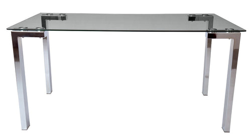 Mesa LAINEY 160 (M), cromada, cristal, 160x90 cms