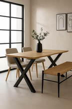 Mesa LERMA 160, metal, negro, tapa DM bilaminado 160 x 90 cms