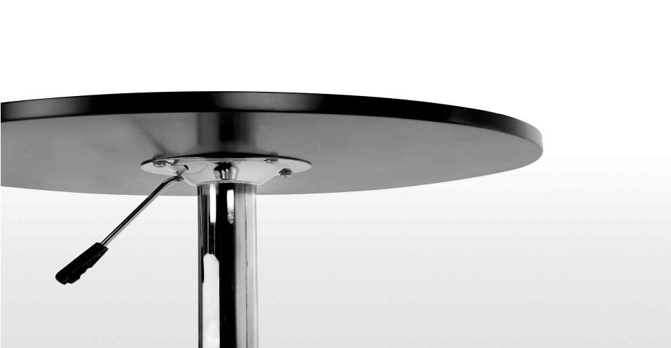 Mesa MABEL, graduable, tapa soft negra, 70 cms de diámetro