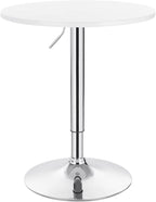 Mesa MABEL, graduable, tapa soft blanca, 70 cms de diámetro