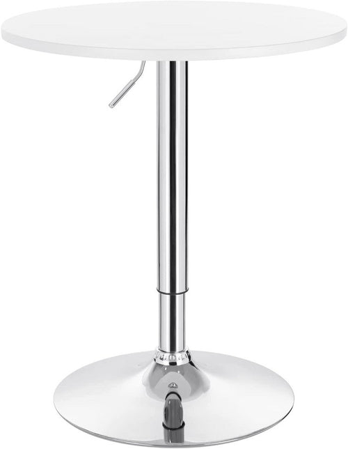 Mesa MABEL, graduable, tapa soft blanca, 70 cms de diámetro