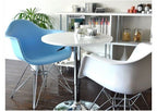 Mesa MABEL, graduable, tapa soft blanca, 70 cms de diámetro