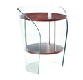 Mesa MODBURY, baja, madera, cristal, 50 x 50 cms
