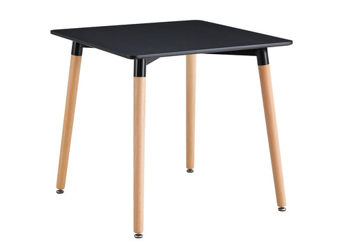 Mesa NURY, madera, tapa lacada negra, 80 x 80 cms