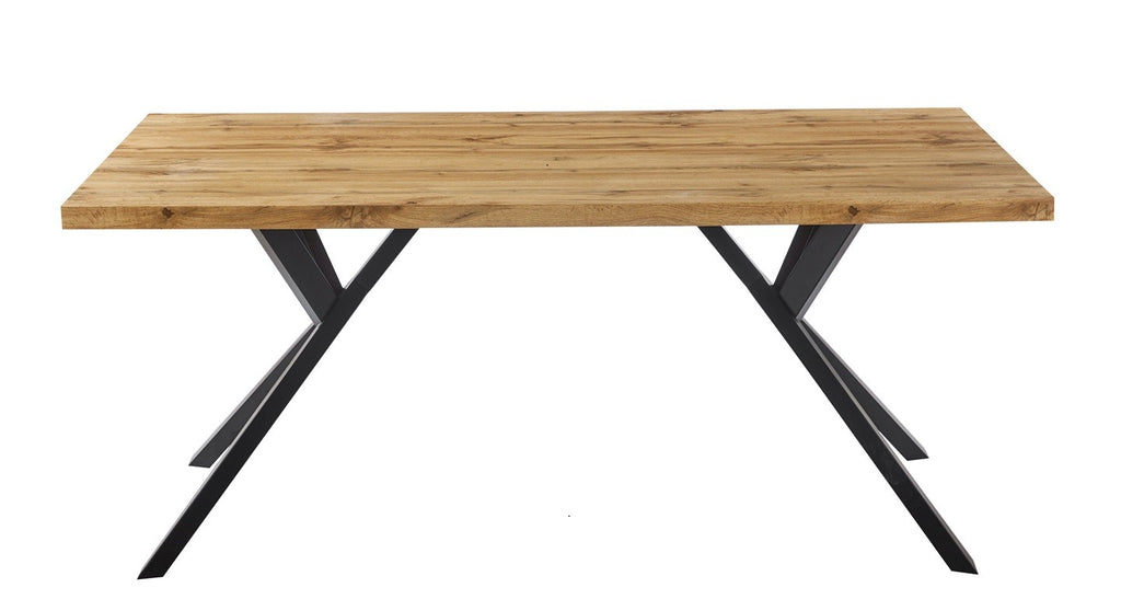 Mesa OLITE 180RT, metal, madera, 180 x 90 cms