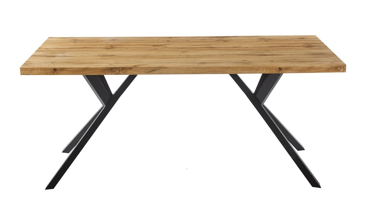 Mesa OLITE 180RT, metal, madera, 180 x 90 cms