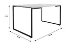 Mesa PORTO 135, metal negro, tapa MDP color blanco, 135 x 90 cms