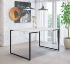 Mesa PORTO 135, metal negro, tapa MDP color blanco, 135 x 90 cms