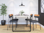 Mesa PORTO 135, metal negro, tapa MDP color blanco, 135 x 90 cms
