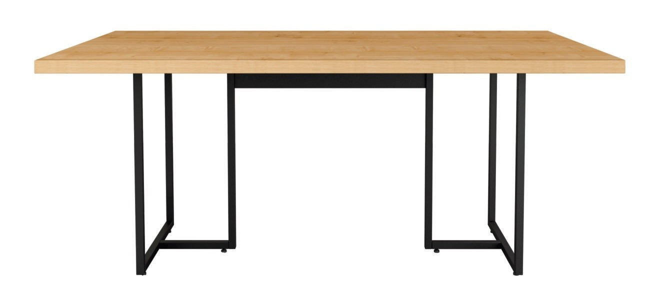 Mesa PRIME 40, metal negro, tapa MDP color natural, 180 x 90 cms