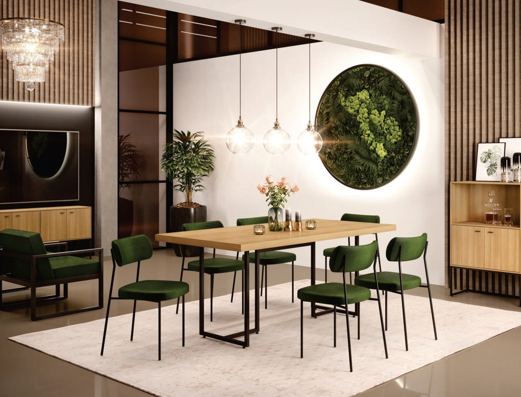 Mesa PRIME 40, metal negro, tapa MDP color natural, 180 x 90 cms
