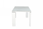 Mesa ROYAL, lacada blanca, cristal ceramico, 150 x 90 cms