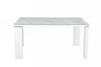 Mesa ROYAL, lacada blanca, cristal ceramico, 150 x 90 cms