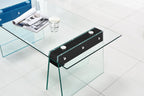 Mesa SELENE, baja, madera, cristal templado, 120x60 cms