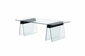 Mesa SELENE, baja, madera, cristal templado, 120x60 cms
