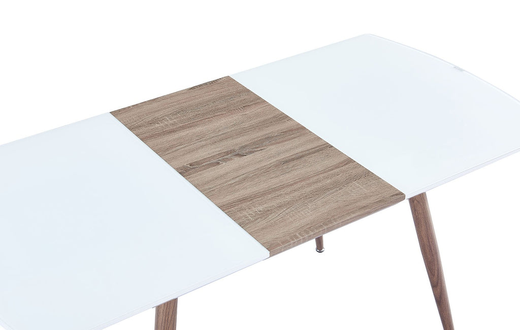 Mesa SOHAIL, extensible, metal, madera, cristal,140 ~ 180x80 cms