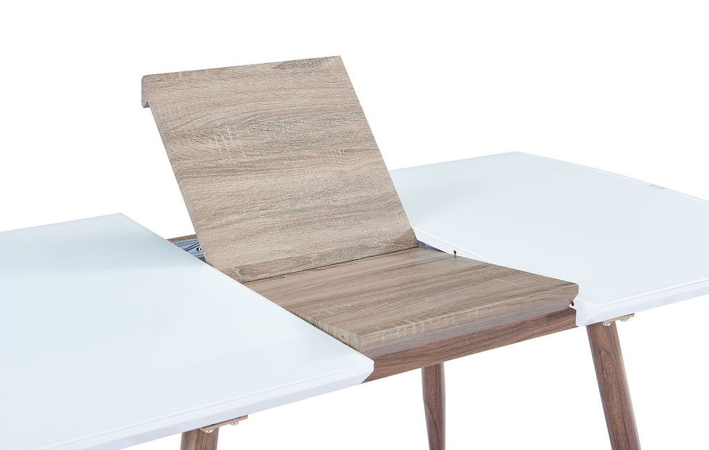 Mesa SOHAIL, extensible, metal, madera, cristal,140 ~ 180x80 cms