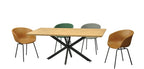Mesa SORRENTO 180, metal, negro, tapa decor,180 x 90 cms