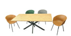 Mesa SORRENTO 180, metal, negro, tapa decor,180 x 90 cms