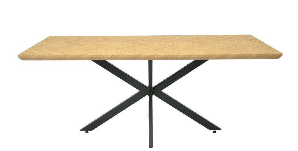 Mesa SORRENTO 180, metal, negro, tapa decor,180 x 90 cms