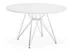 Mesa STAR, cromada, lacada blanca, 120 cms de diámetro