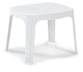 Mesa TORROX, baja, apilable, polipropileno blanco