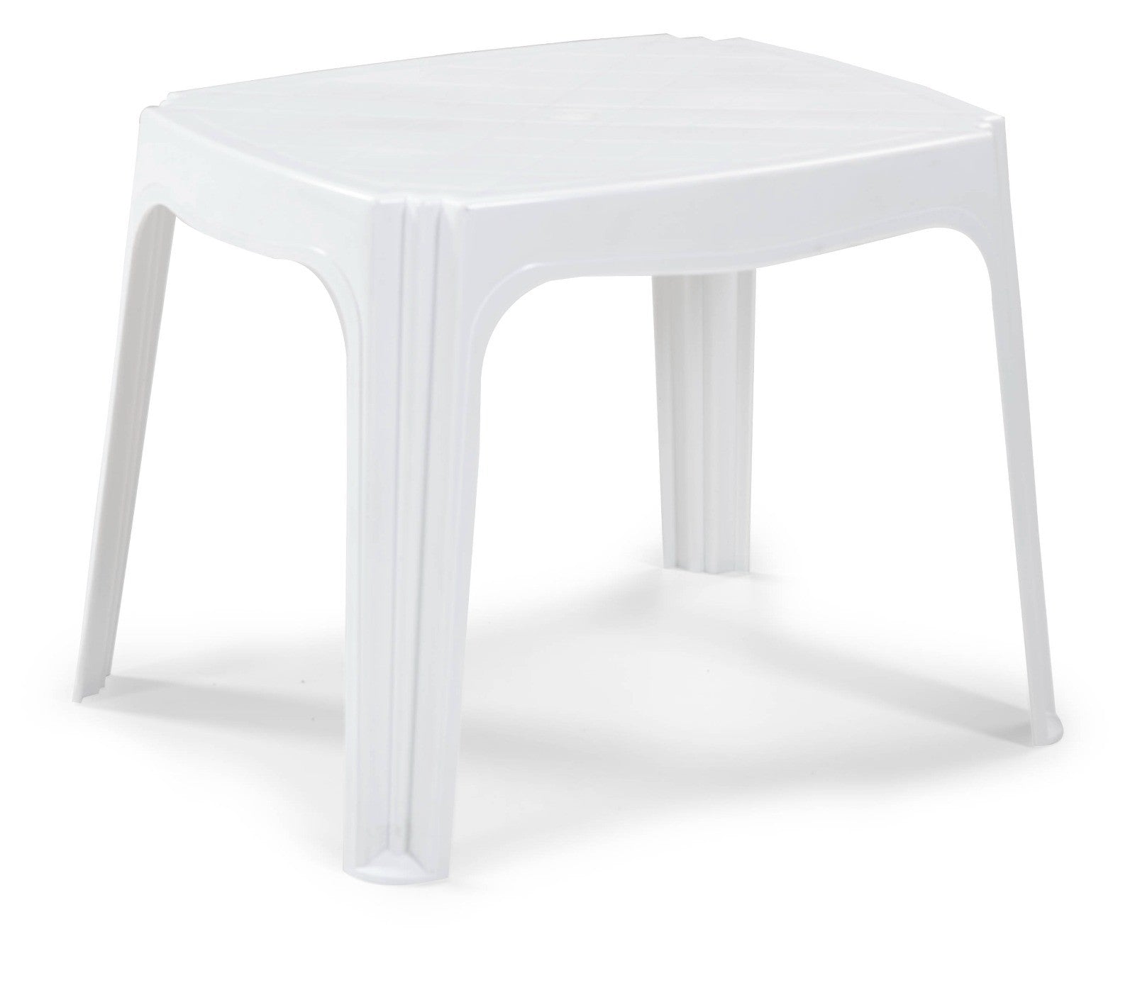 Mesa TORROX, baja, apilable, polipropileno blanco