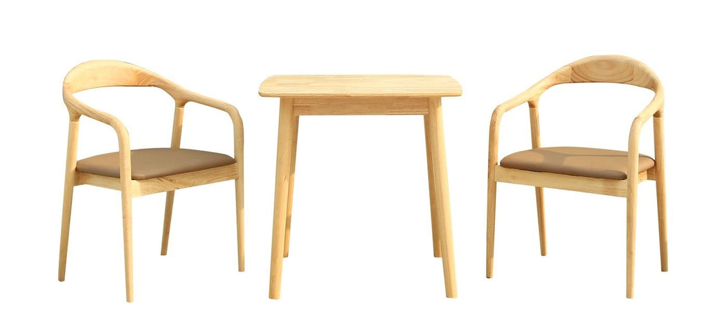 Mesa TRANSILVANIA, madera natural, 75 x 75 cms