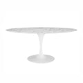 Mesa TUL, oval, fibra de vidrio, mármol blanco 160x90 cms