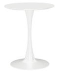 Mesa TUL (SI), base de metal, tapa lacada blanca, 60 cms de diámetro