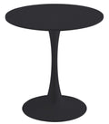 Mesa TUL (SI), base de metal, tapa lacada negra, 70 cms de diámetro