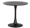 Mesa TUL (SU), base de metal, tapa lacada negra, 90 cms de diámetro