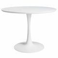 Mesa TUL (TO), base de metal, tapa lacada blanca, 120 cms de diámetro