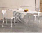 Mesa VENETO, acero inoxidable, acrílico, tapa de cerámica, 160 x 90 cms