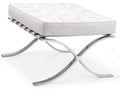 Ottoman BARNA (T), acero inoxidable, similpiel blanca