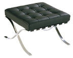 Ottoman BARNA (T), acero inoxidable, similpiel negra