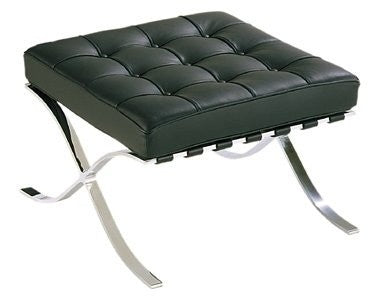 Ottoman BARNA (T), acero inoxidable, similpiel negra