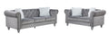 Set Sofás CHESTER STYLE, 3 + 2 plazas, tapizado velvet gris 27