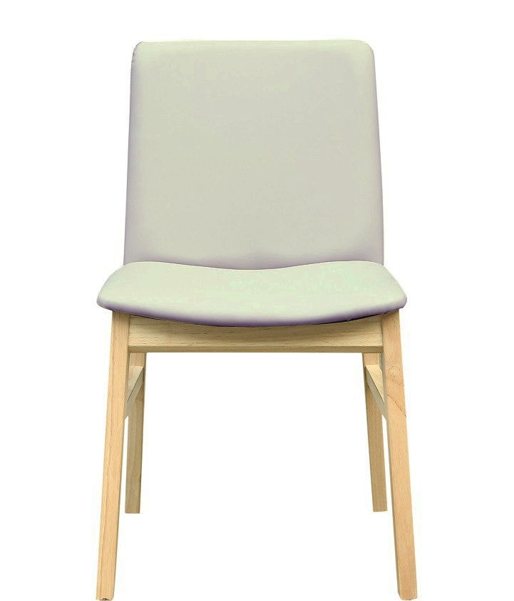 Silla ALPES, madera de haya, natural, similpiel gris