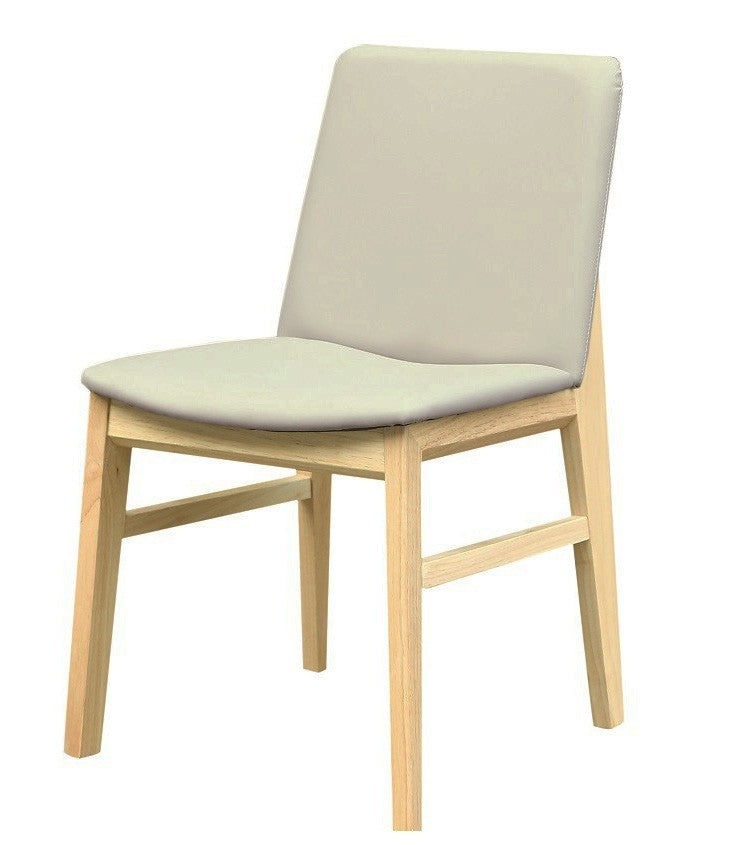 Silla ALPES, madera de haya, natural, similpiel gris