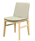 Silla ALPES, madera de haya, natural, similpiel gris