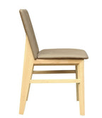 Silla ALPES, madera de haya, natural, similpiel marrón
