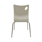 Silla AMELIE, apilable, acero inoxidable, asiento laminado HPL, blanco roto