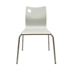 Silla AMELIE, apilable, acero inoxidable, asiento laminado HPL, blanco roto