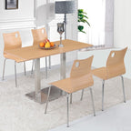 Silla AMELIE, apilable, acero inoxidable, asiento laminado HPL, blanco roto