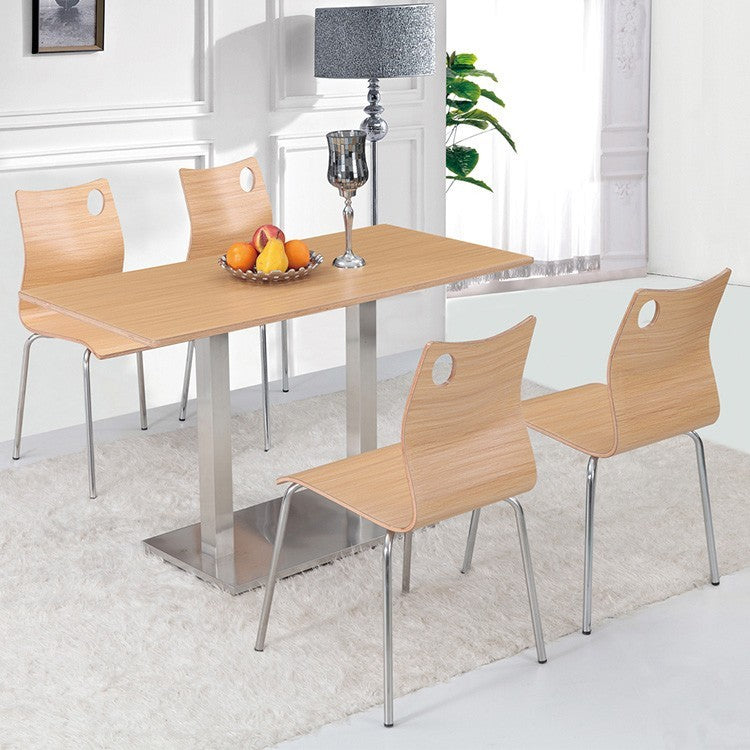 Silla AMELIE, apilable, acero inoxidable, asiento laminado HPL, blanco roto