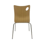 Silla AMELIE, apilable, acero inoxidable, asiento laminado HPL, color natural