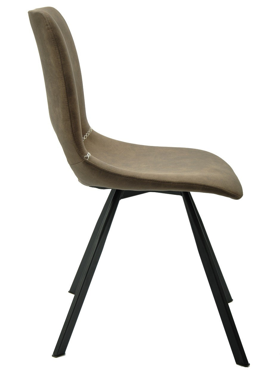 Silla ANTIBES NEW, metal, similpiel marrón oscuro