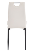 Silla AROSA, apilable, metal, similpiel blanca