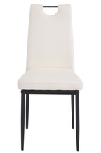 Silla AROSA, apilable, metal, similpiel blanca